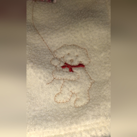 Carter's 2 Pc Baby Overalls. Cream Color Fleece PUPPY 6-9ms - Picture 9 of 11